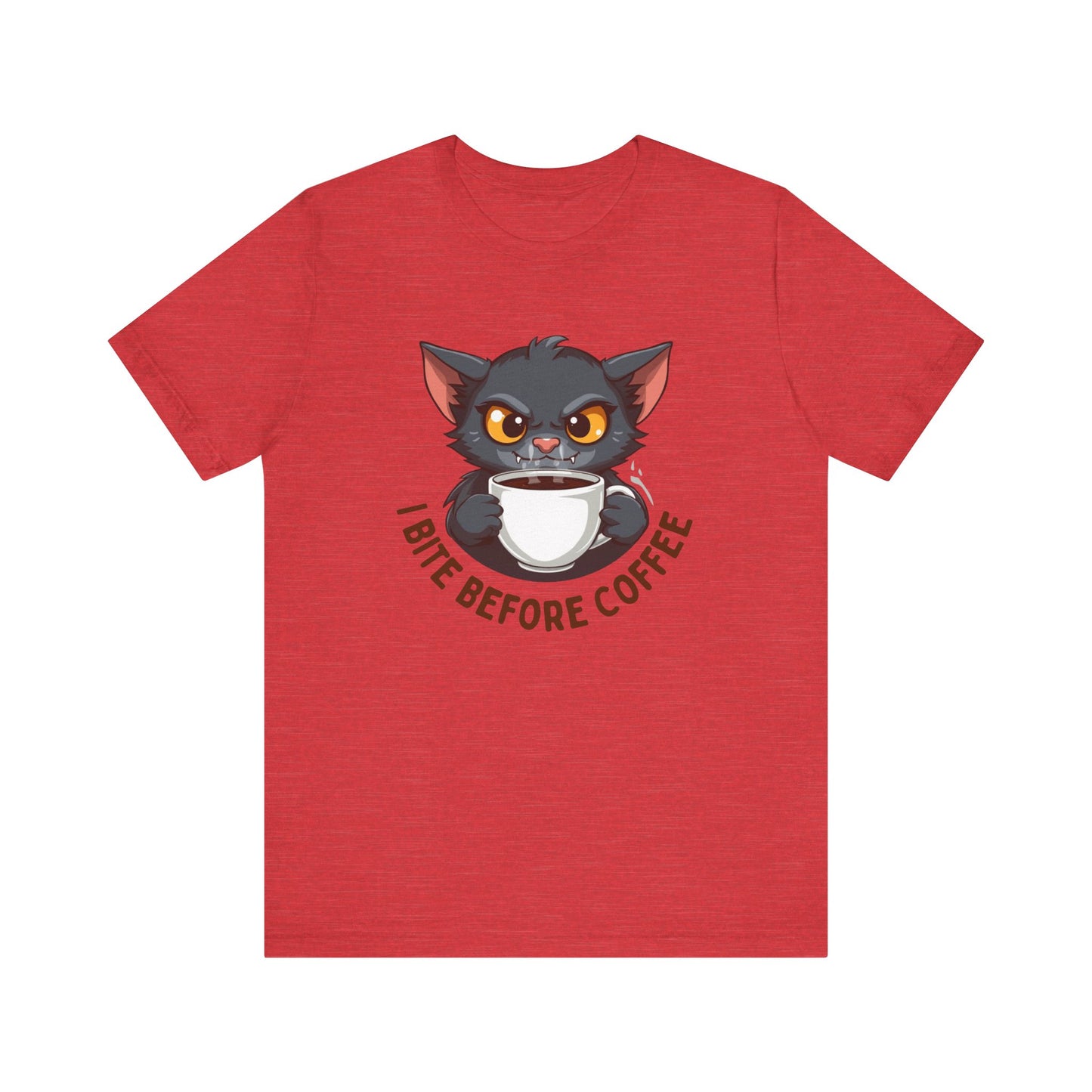 Grumpy Kitty “I Bite Before Coffee” Graphic T-Shirt