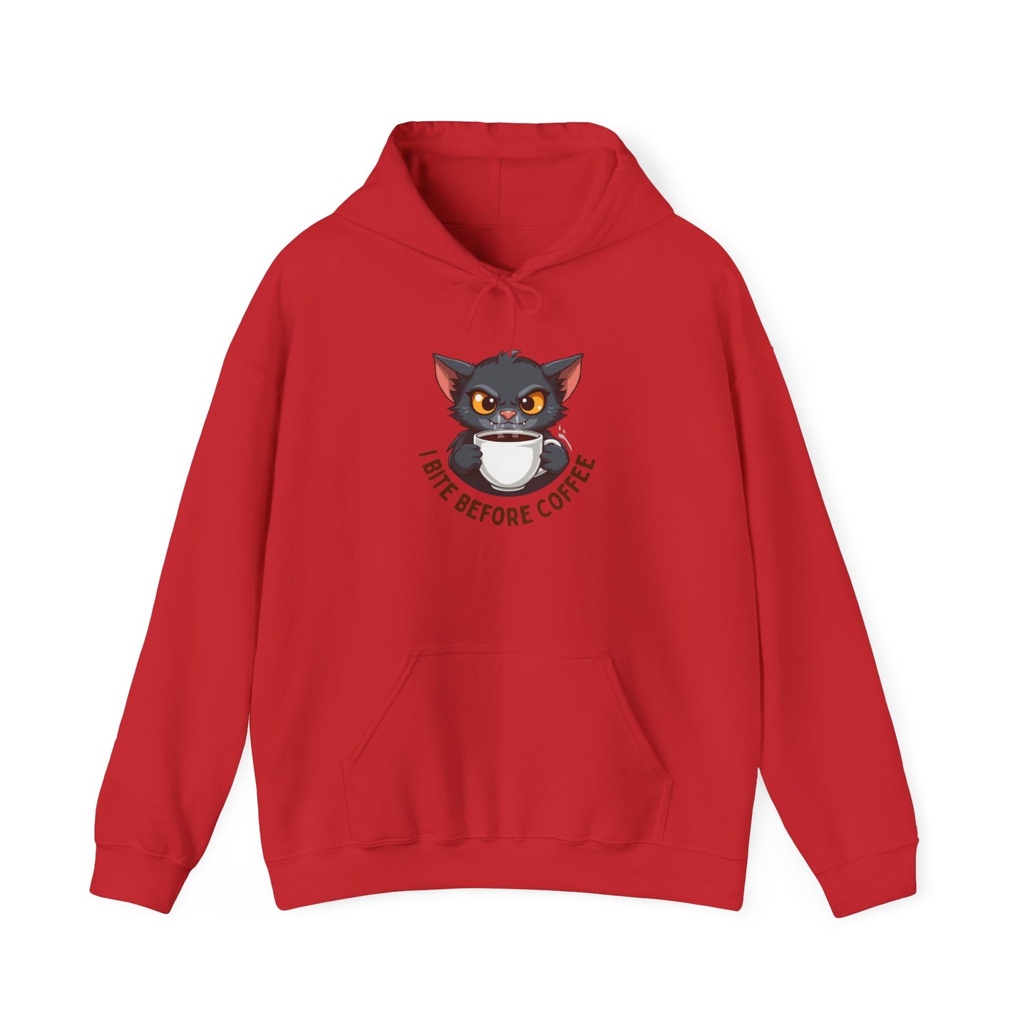 Grumpy Kitty “I Bite Before Coffee” Graphic Hoodie