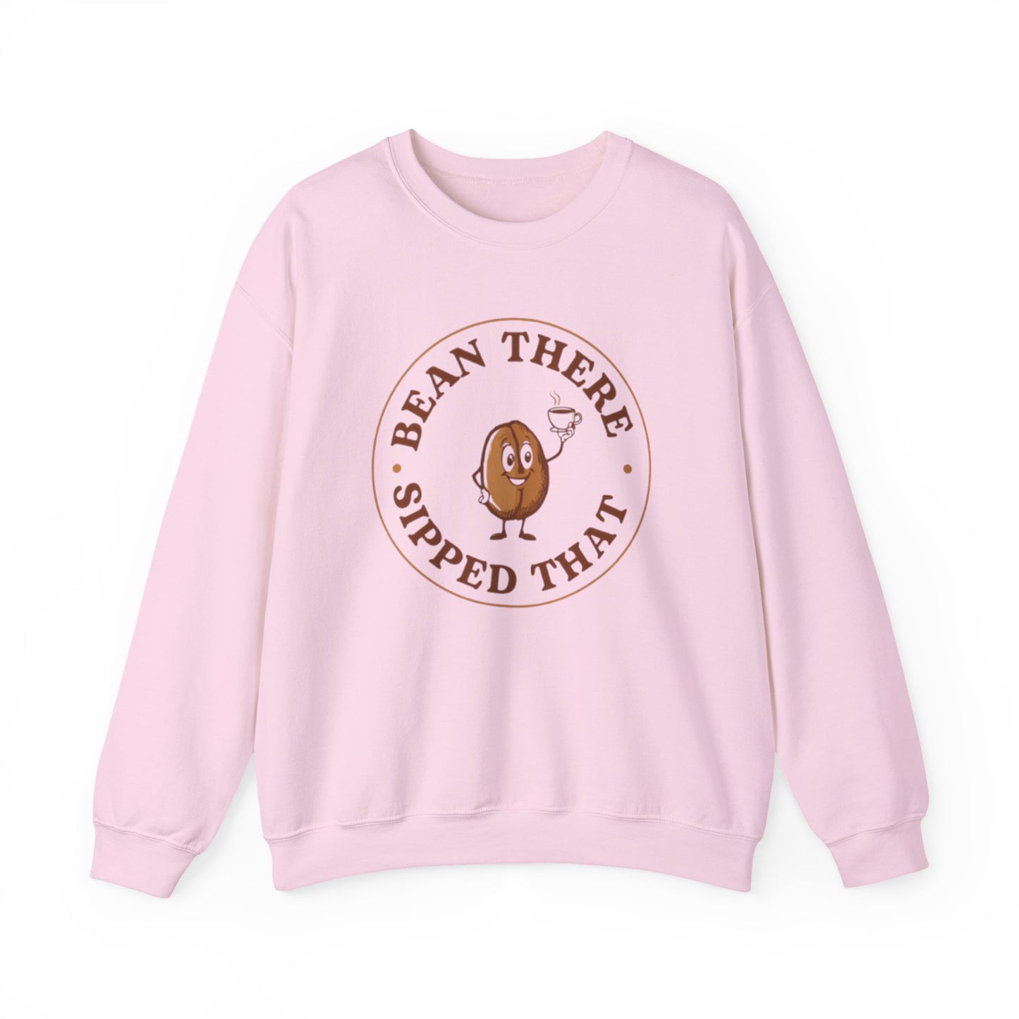 “Bean There, Sipped That” — Cute Coffee Lover Crewneck Sweatshirt