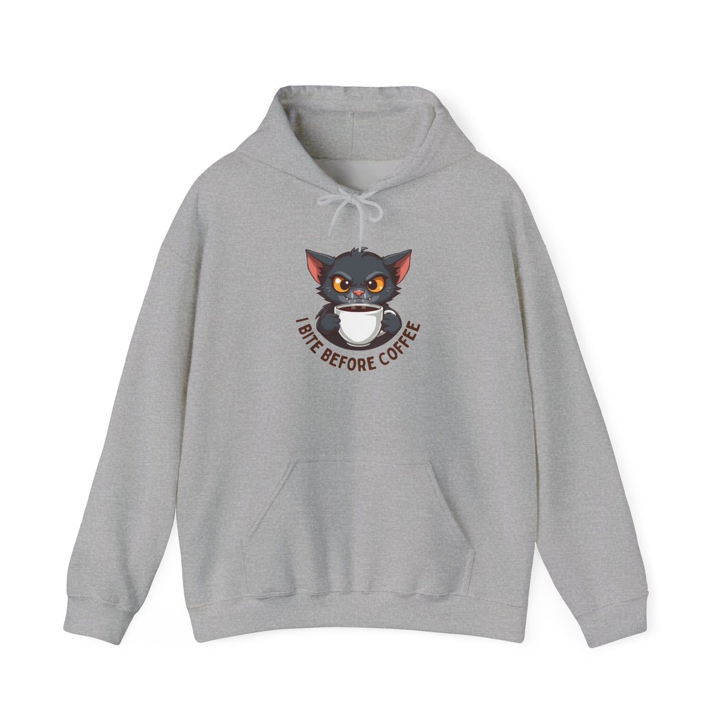 Grumpy Kitty “I Bite Before Coffee” Graphic Hoodie