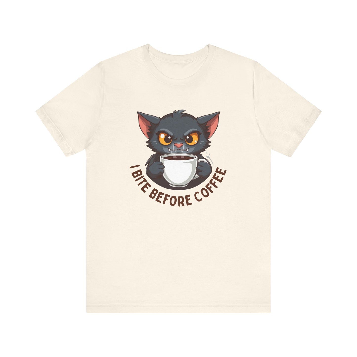 Grumpy Kitty “I Bite Before Coffee” Graphic T-Shirt