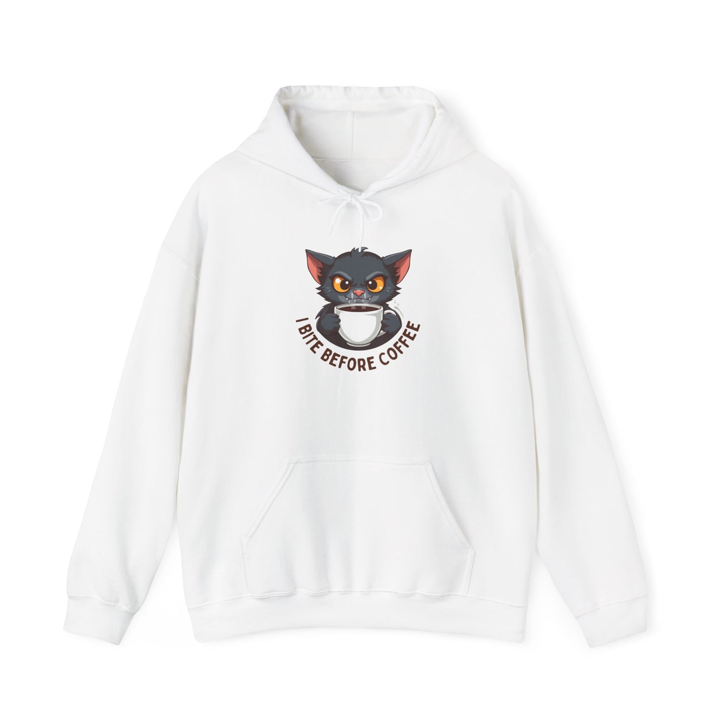 Grumpy Kitty “I Bite Before Coffee” Graphic Hoodie