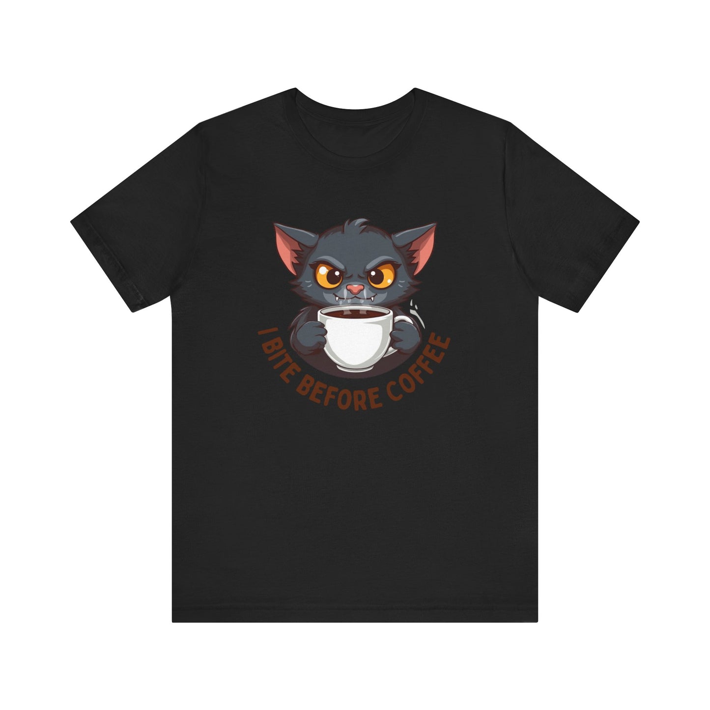 Grumpy Kitty “I Bite Before Coffee” Graphic T-Shirt