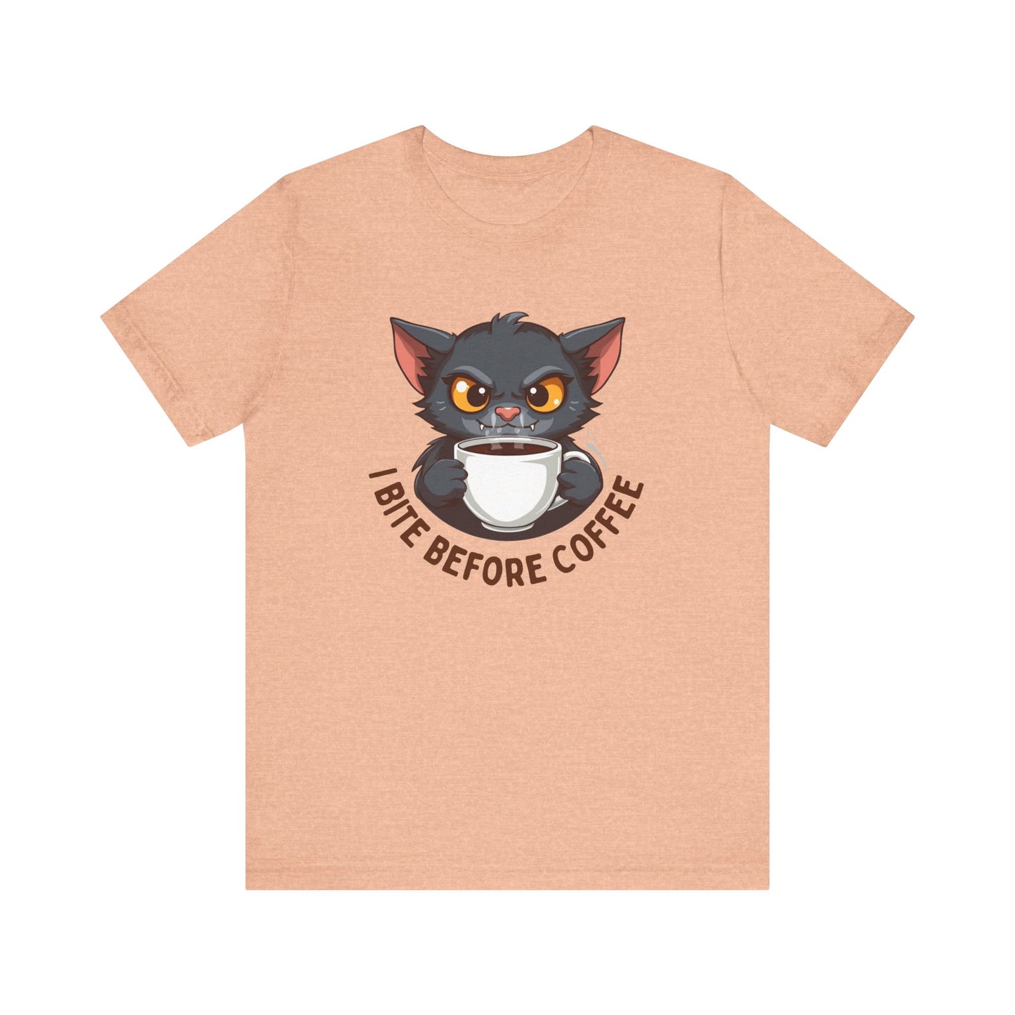 Grumpy Kitty “I Bite Before Coffee” Graphic T-Shirt