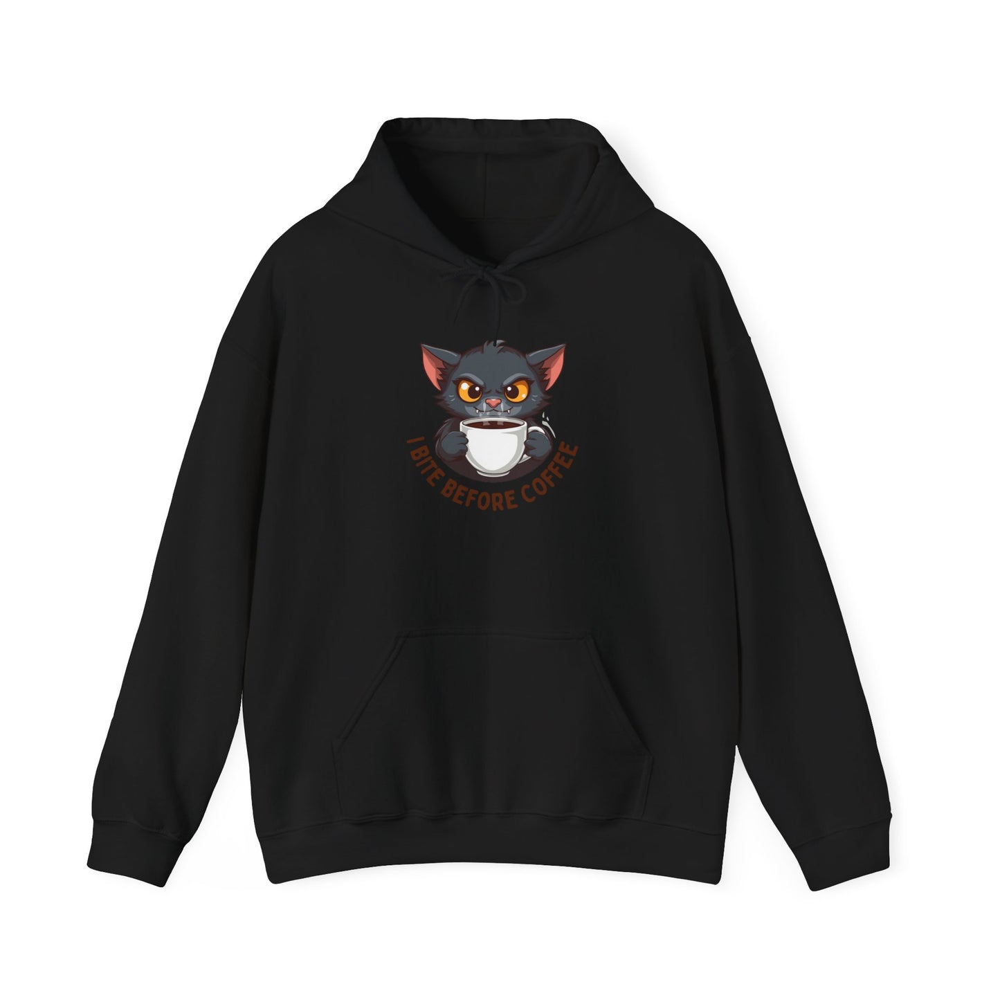 Grumpy Kitty “I Bite Before Coffee” Graphic Hoodie