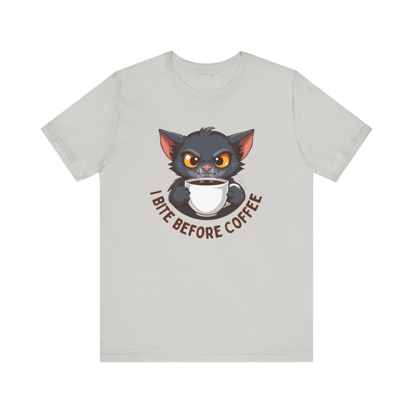 Grumpy Kitty “I Bite Before Coffee” Graphic T-Shirt