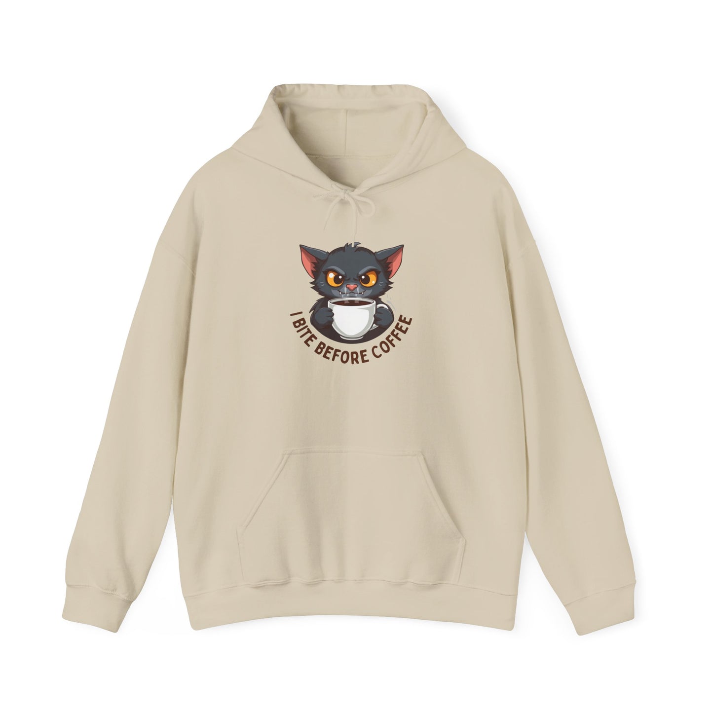 Grumpy Kitty “I Bite Before Coffee” Graphic Hoodie