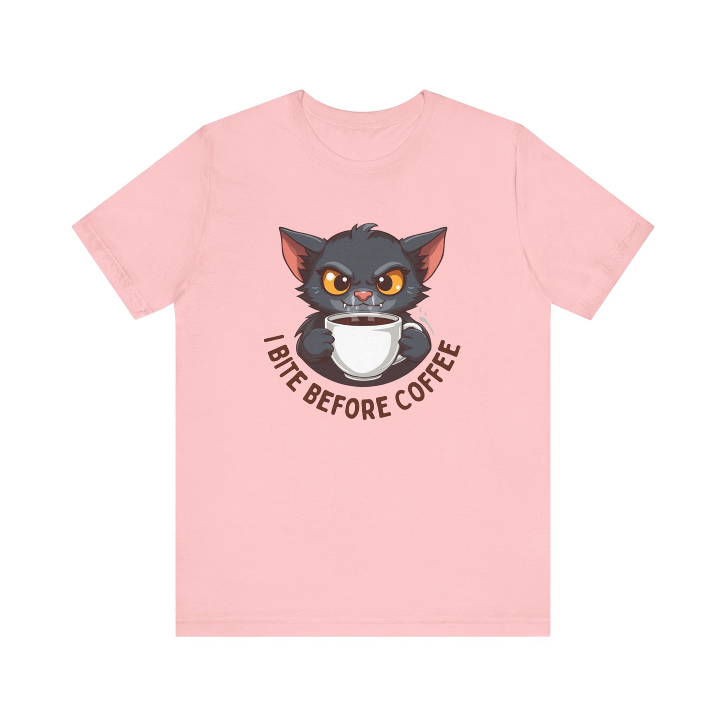 Grumpy Kitty “I Bite Before Coffee” Graphic T-Shirt
