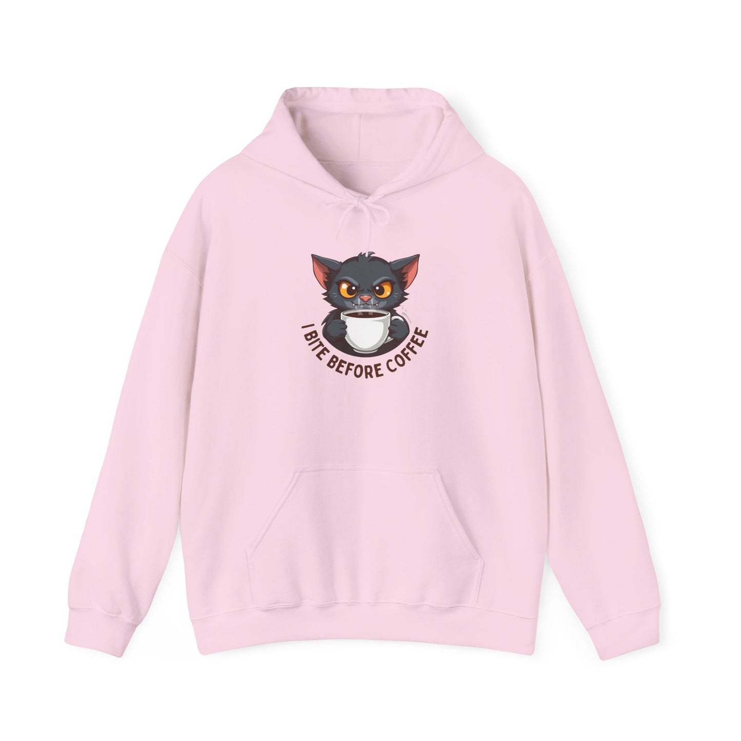 Grumpy Kitty “I Bite Before Coffee” Graphic Hoodie