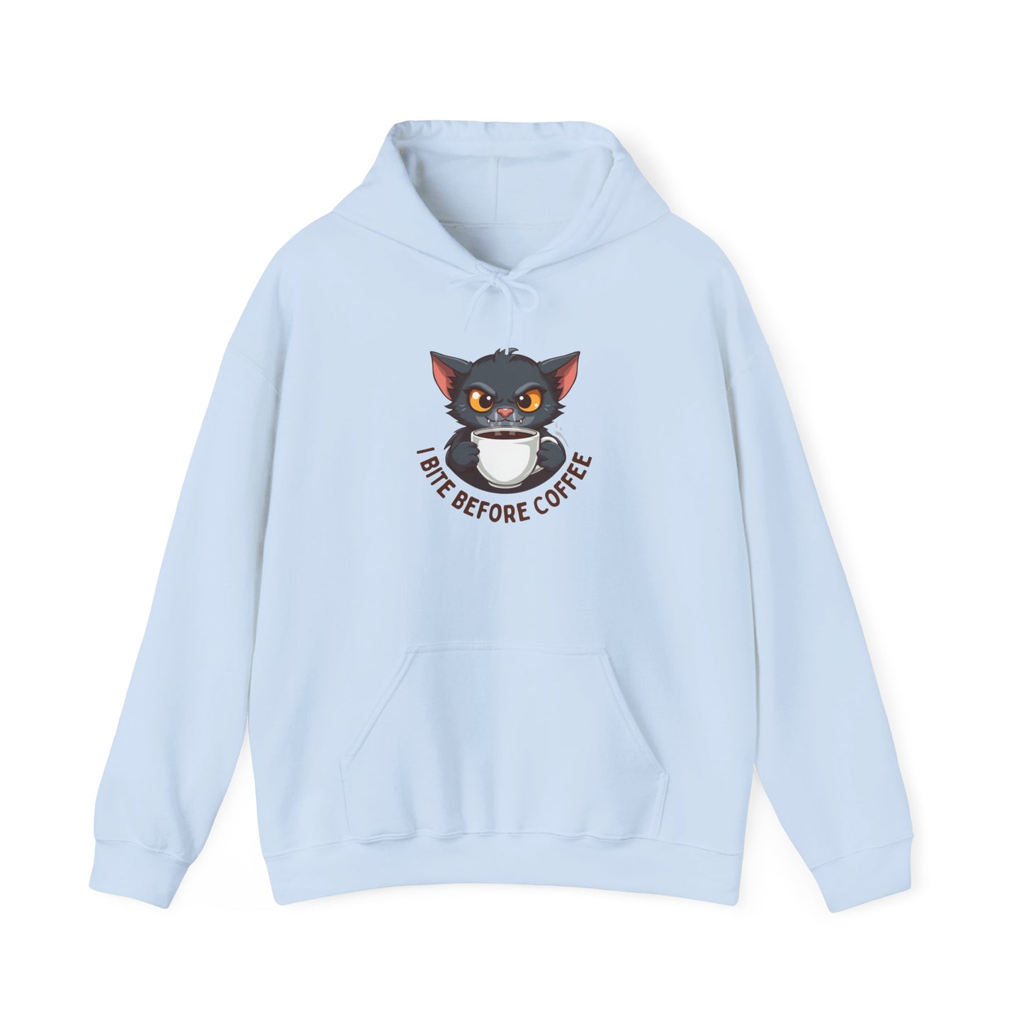 Grumpy Kitty “I Bite Before Coffee” Graphic Hoodie