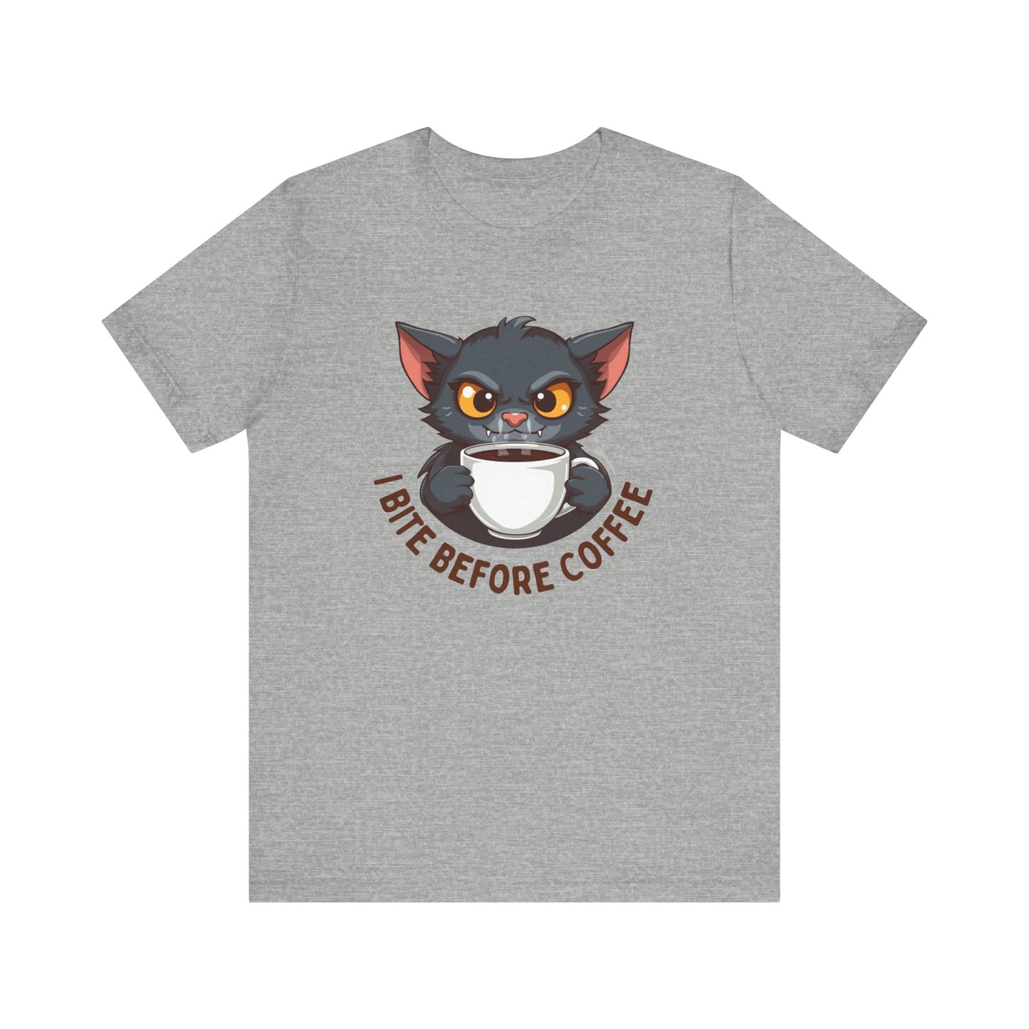 Grumpy Kitty “I Bite Before Coffee” Graphic T-Shirt