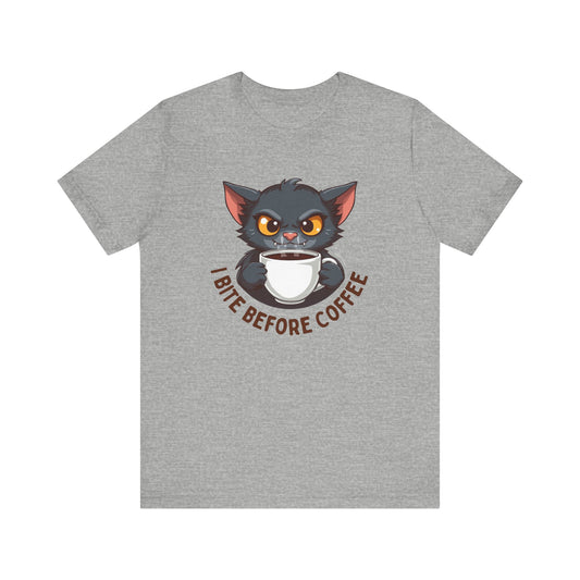 Grumpy Kitty “I Bite Before Coffee” Graphic T-Shirt