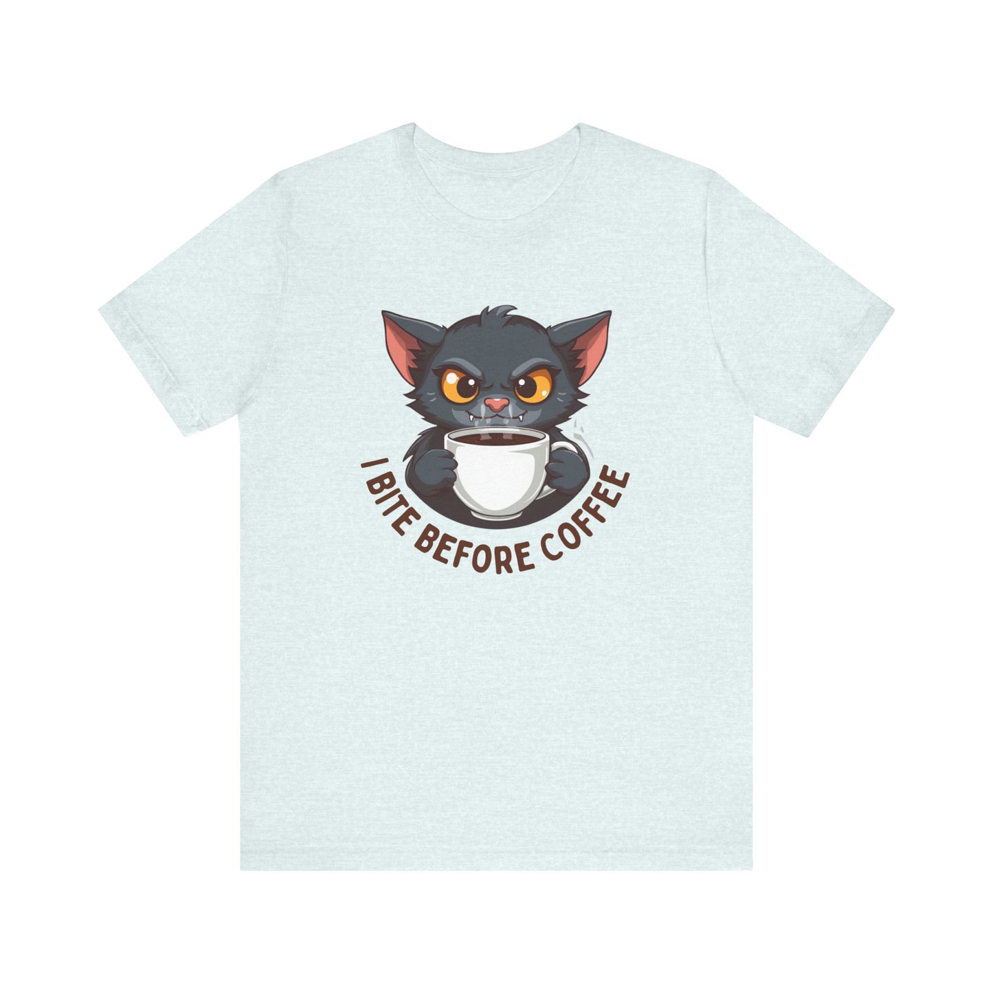 Grumpy Kitty “I Bite Before Coffee” Graphic T-Shirt