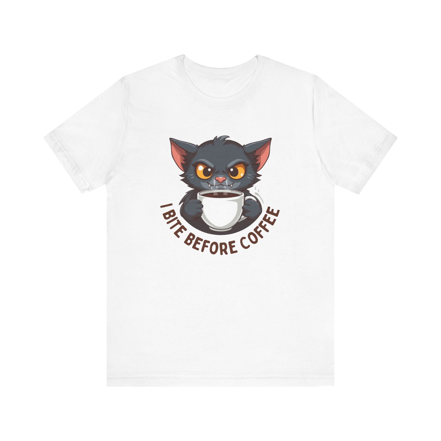 Grumpy Kitty “I Bite Before Coffee” Graphic T-Shirt