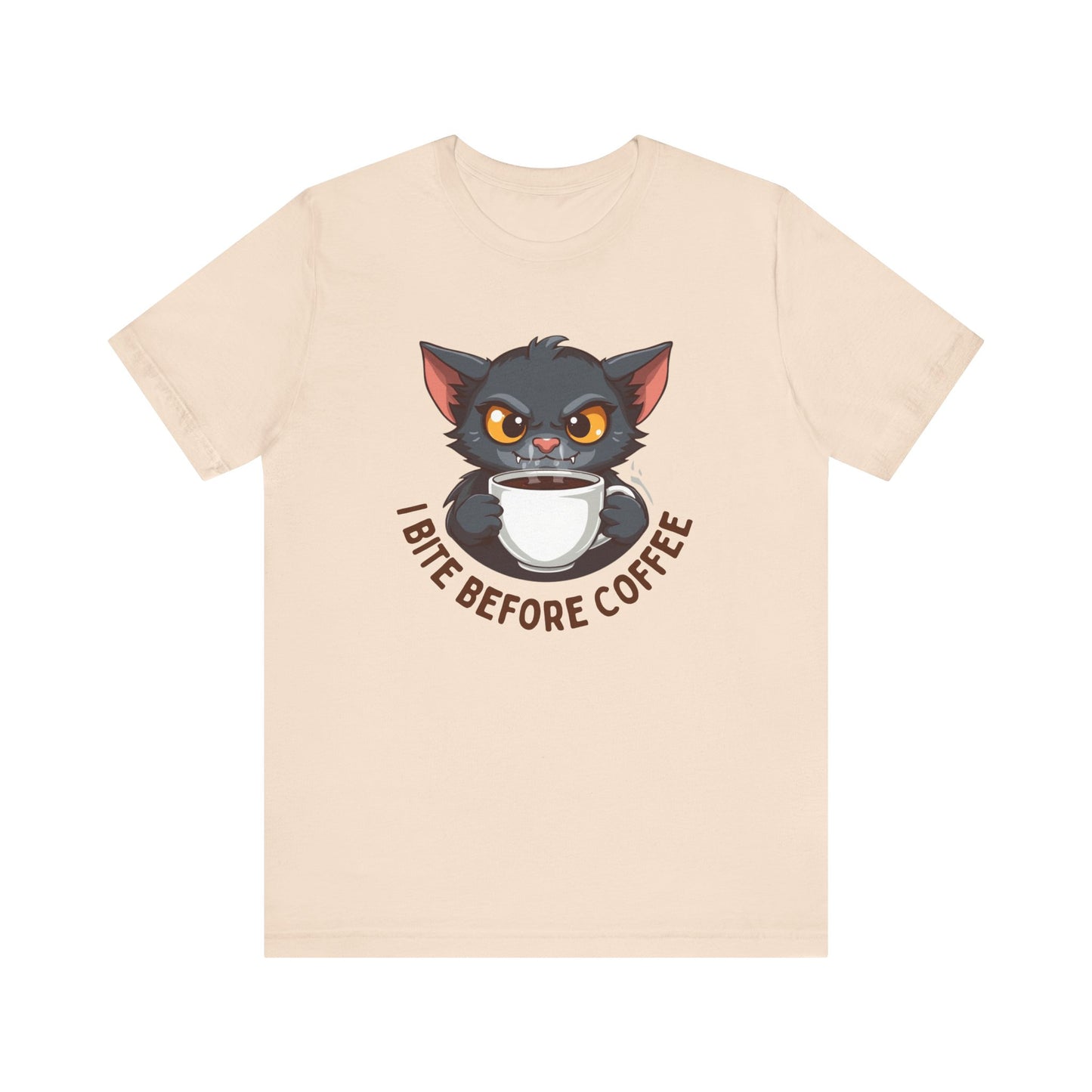 Grumpy Kitty “I Bite Before Coffee” Graphic T-Shirt