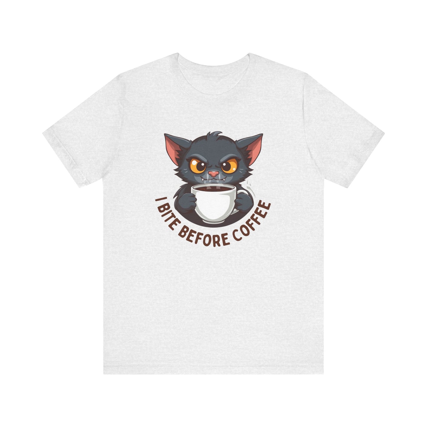 Grumpy Kitty “I Bite Before Coffee” Graphic T-Shirt