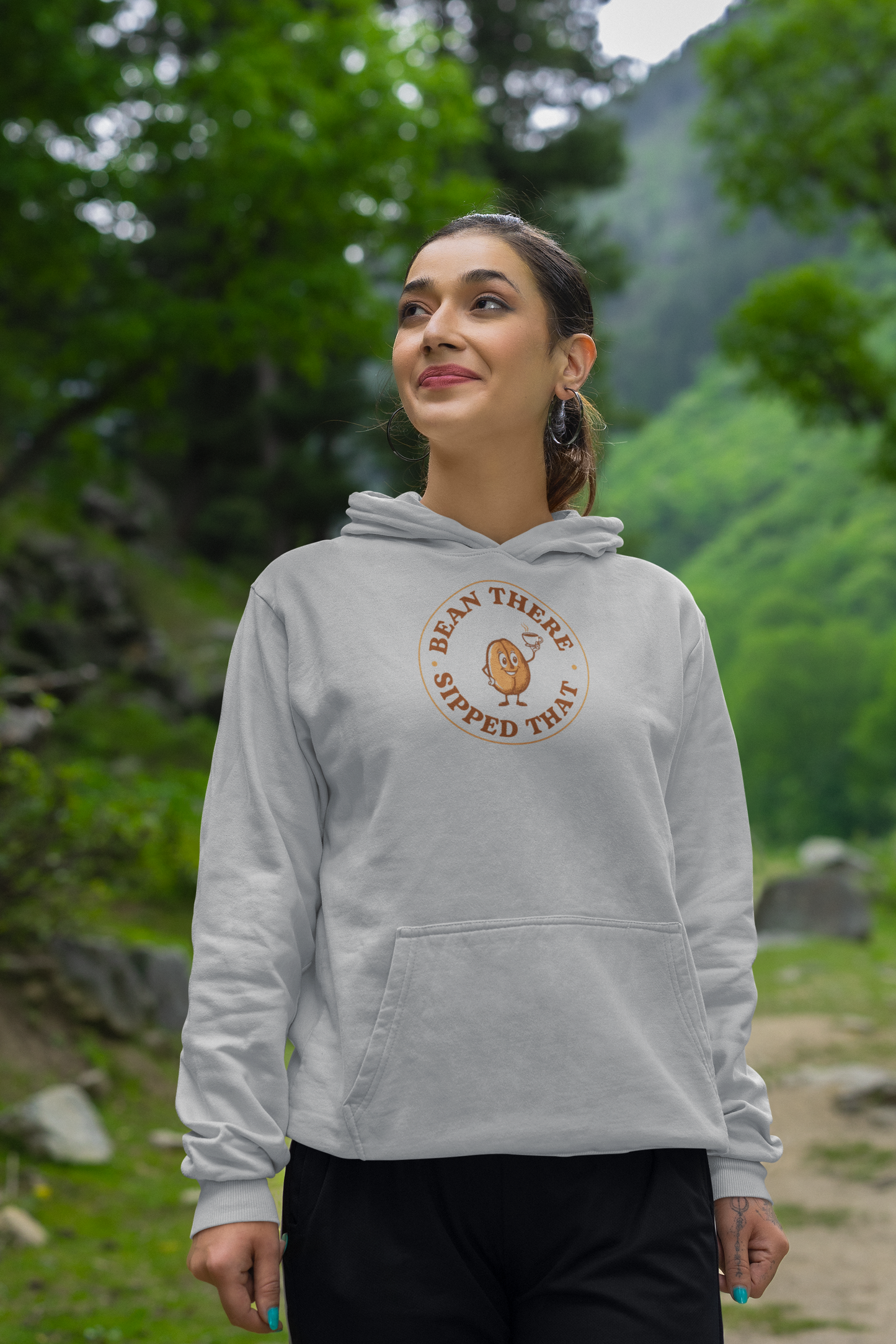 “Bean There, Sipped That” — Cute Coffee Lover Hoodie